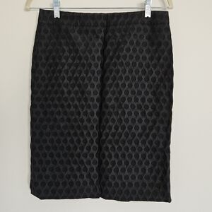 J.Crew The Pencil Skirt 4 Polka Dot Work Black